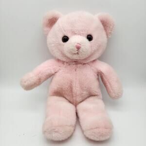 Vintage A&A Applause Bear Plush 15" Pink Fur Hard Eyes Pink Threaded Nose 1997